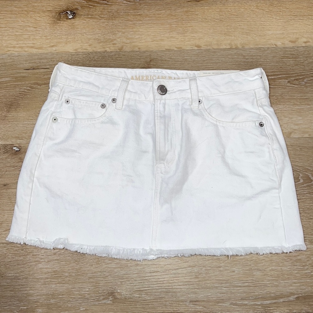 White mini skirt